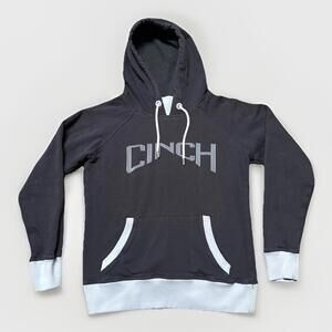 Cinch Spellout Hoodie Mens Small Dark Blue Western Cowboy Sweatshirt‎